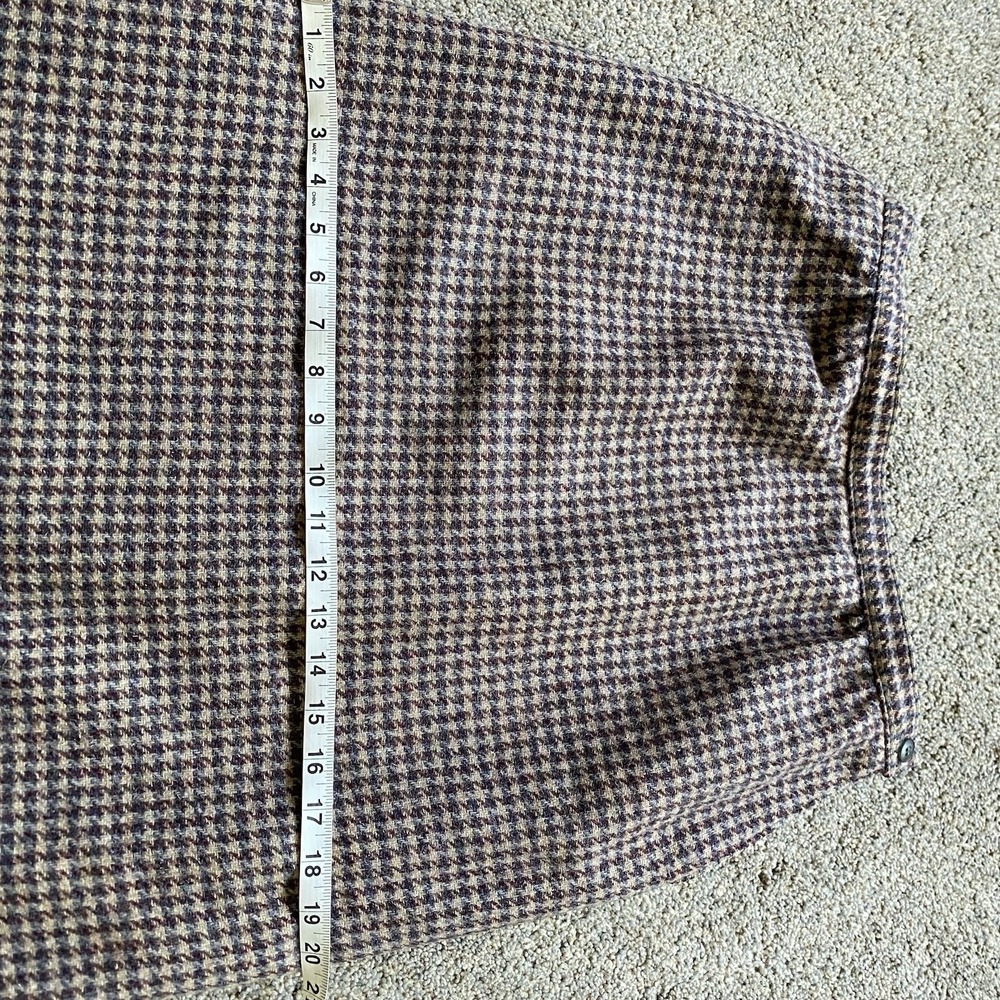 Pendleton A-Line Midi Tweed Skirt Size S / 28" Waist Brown Houndstooth Made USA - Picture 5 of 9